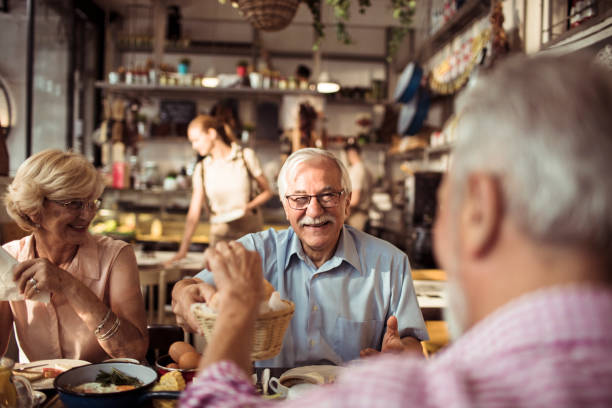 istock Seniors in a restaurant 1220478910