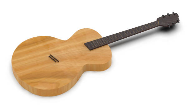 istock 3d rendering of realistic guitar with wihte background 1220482653