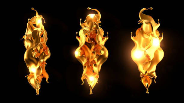 istock Mystical luxurious splash, with gold shining pearl shades. 3d illustration, 3d rendering. 1220486622