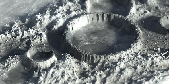 Moon, Futuristic, Space Travel, Closeup, Meteor Crater