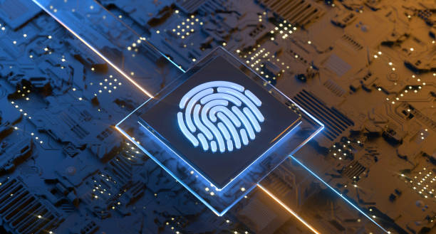 デジタル id スキャナサイバーセキュリティ - fingerprint security system technology forensic science ストックフォトと画像