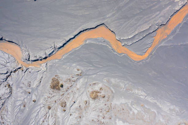 istock Aerial view of volcanic sand, dust and old lava flows 1220488120
