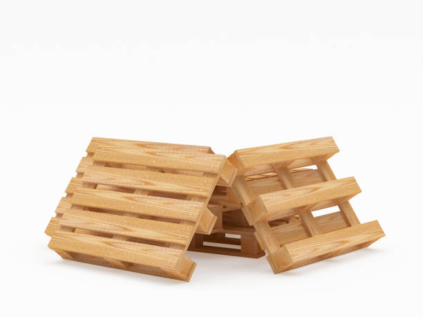 istock Pile of wooden pallets with space for text 1220494547