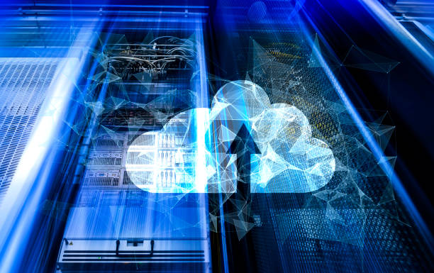 istock 3d render Intelligent building big data exchange storage online futuristic business concept future technology. 1220496070