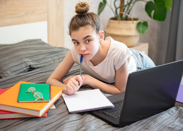 istock Stay at home. Online educations. 1220497516
