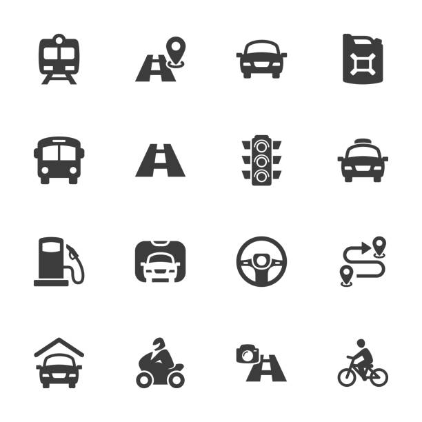 ikony transportu - taxi sign public transportation sign station stock illustrations