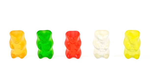 istock Multicolored jelly bears candy isolated on a white background. Jelly Bean. 1220499518