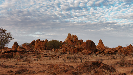 Sacred rocks for aboriginal people in the Tanami desert of Australia.