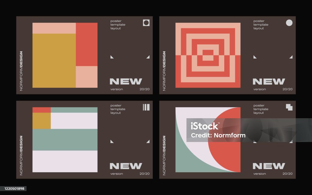 Modernisation Poster New Modernism Vector Poster Template Design Stock Illustration ...