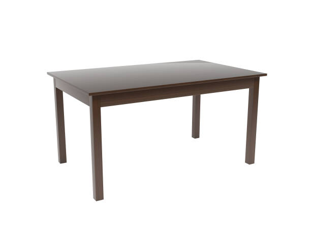 istock Brown square wooden table. 3d rendering illustration 1220505087