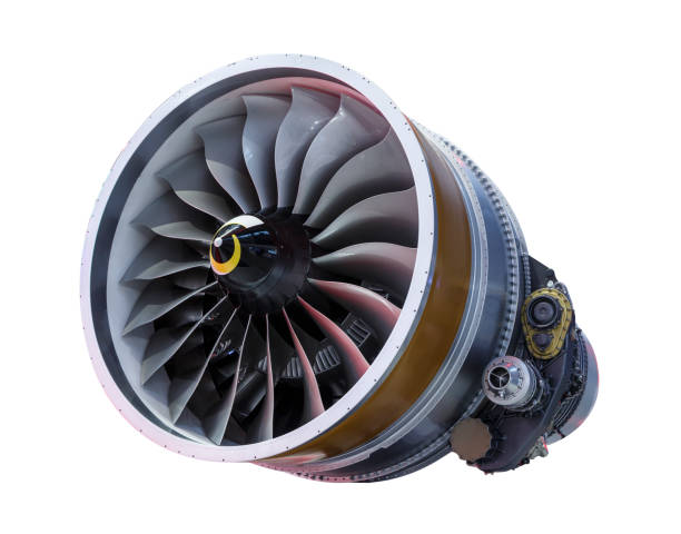 istock Jet engine helicopter, turbine isolated white background. 1220505356