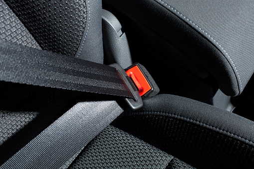 Safety belt in a car.