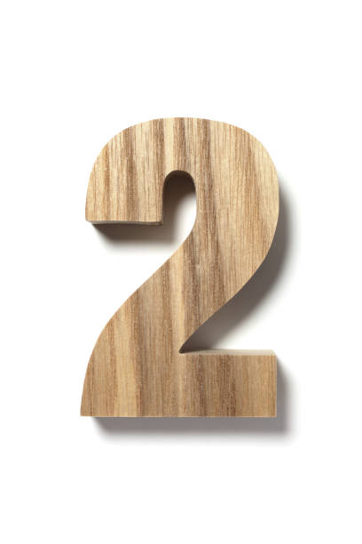 istock Wooden Number Two on White Background 1220515727