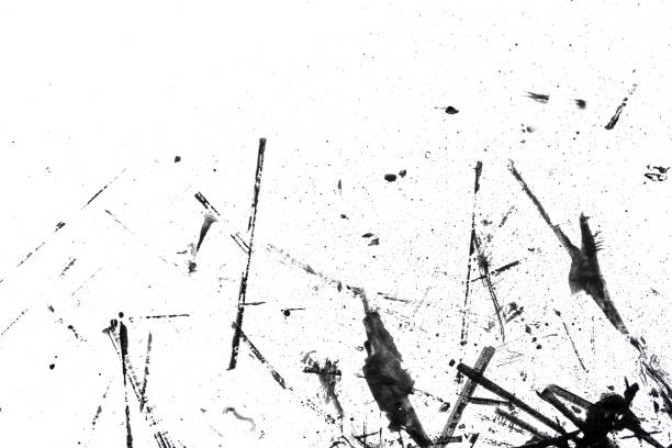 istock Abstract drops and smears of black acrylic paint. 1220516818