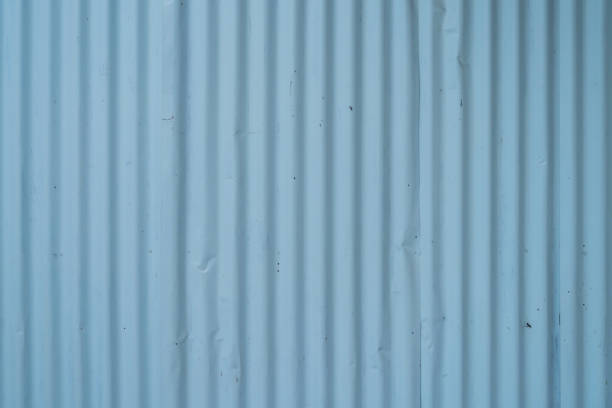 istock Metal strips. Rusty corrugated iron metal, Zinc steel wall, pattern texture background. Close-up of exterior architecture material for design decoration background. 1220522917
