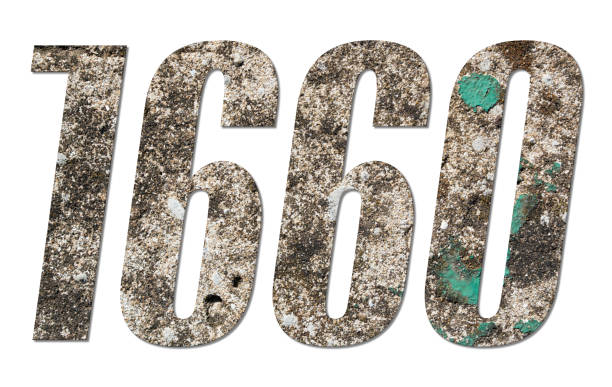 istock Number 1660 with old concrete wall on white background 1220524825