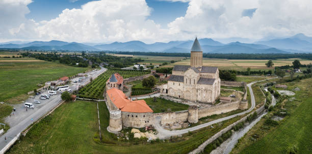istock Aerial drone view Alaverdi Monastery in Kakheti, Georgia 1220532712