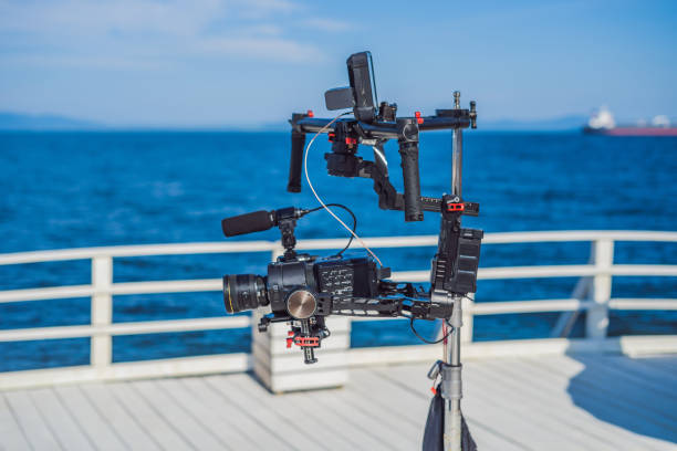 istock profeccional cinema camera on a 3-axis camera stabilizer system on a commercial production set 1220533563