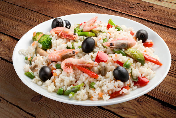 istock Rice porridge with shrimps and vegetables. 1220534706