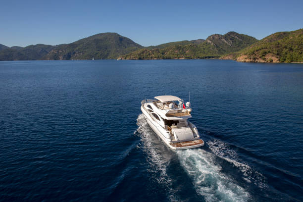 istock Luxury Yacht Aerial View 1220538130