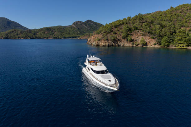 istock Luxury Yacht Aerial View 1220538160
