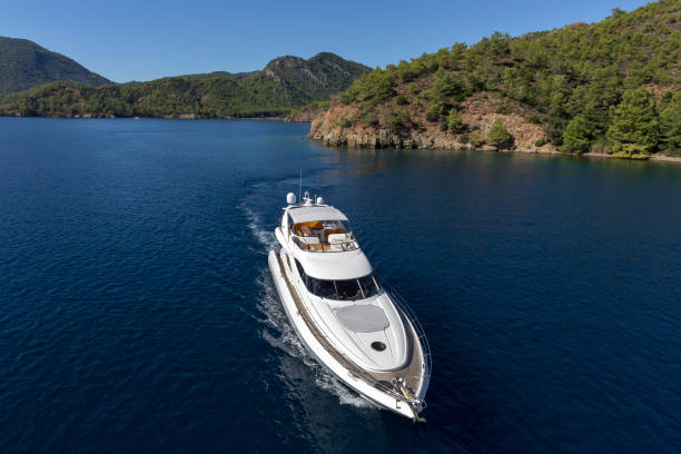 istock Luxury Yacht Aerial View 1220538182