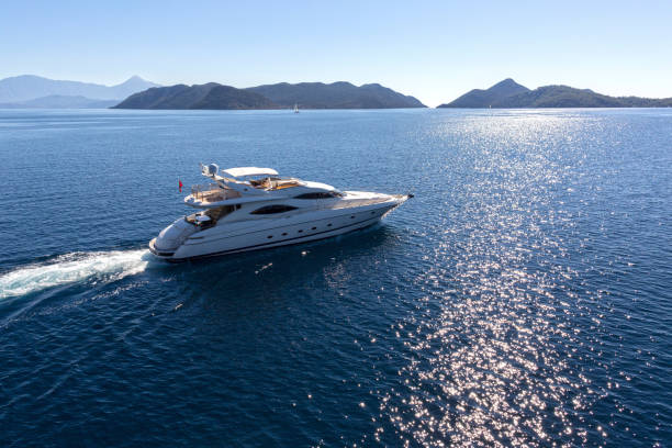 istock Luxury Yacht Aerial View 1220538240
