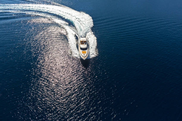 istock Luxury Yacht Aerial View 1220538652