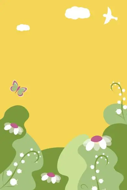 Vector illustration of Spring Vector  backgrounds with copy space for text, social media stories wallpapers, banners, posters, templates . Bright posters on spring theme