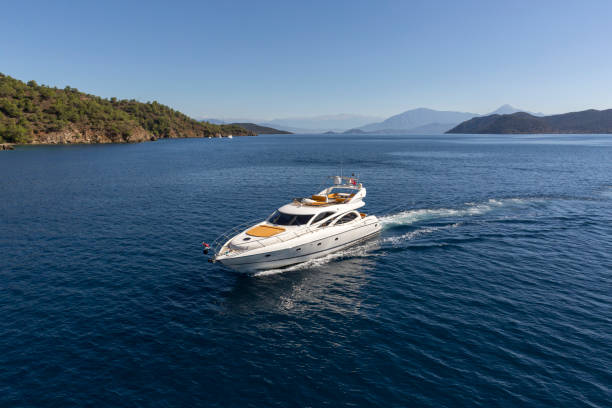 istock Luxury Yacht Aerial View 1220539497