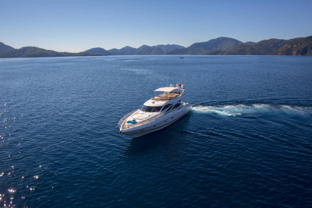 istock Luxury Yacht Aerial View 1220539617