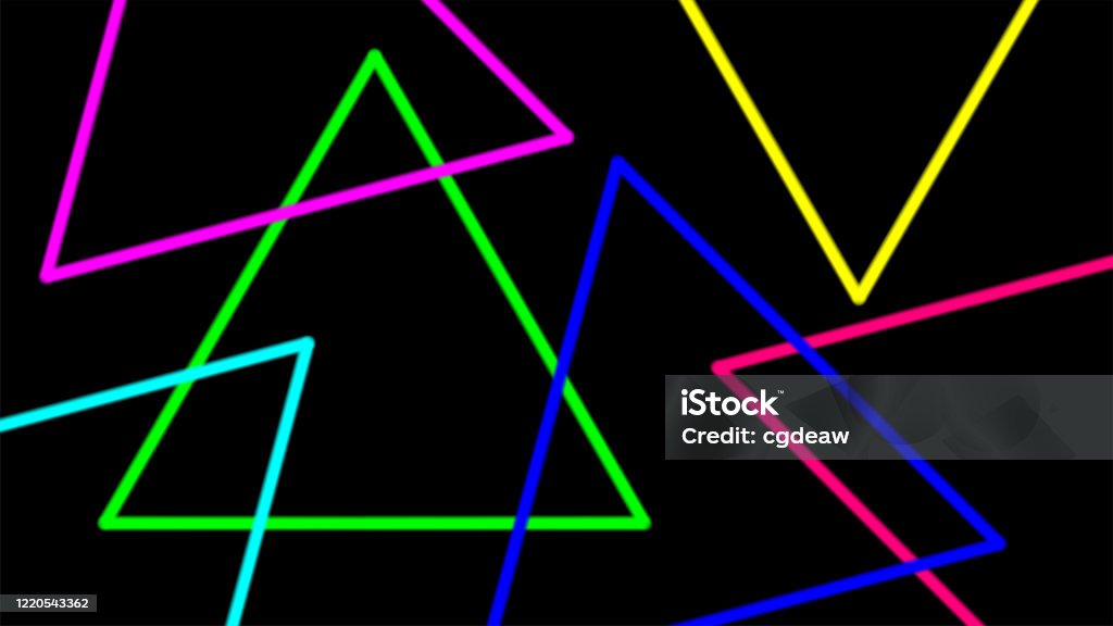 Bright Triangle Shape Colorful Light Beam With Triangle Line Shape For Background Night Light ...