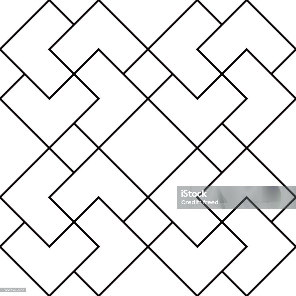 Japan Square Pattern Japanese Traditional Pattern Square Pattern Stock Illustration ...