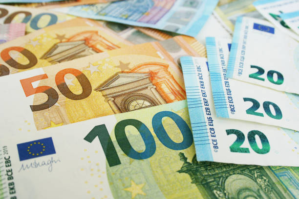 istock Euro bank note currency finance background 1220550917