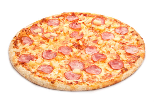istock Fresh italian classic original pizza isolated on white background. 1220552673