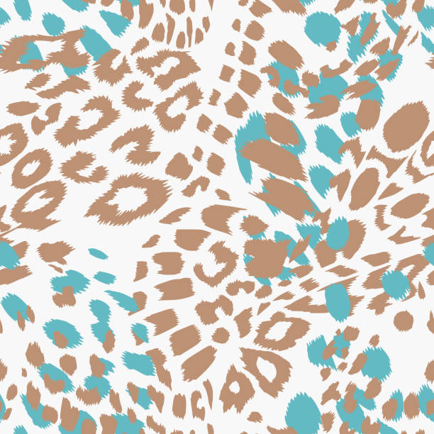 illustrations, cliparts, dessins animés et icônes de leopard spotted impression peau texture sans couture modèle - illusion leather pattern backgrounds