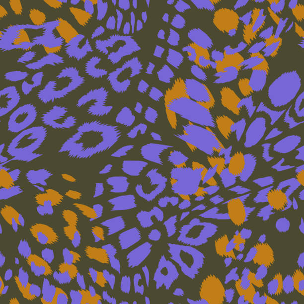 ilustraciones, imágenes clip art, dibujos animados e iconos de stock de leopard spotted piel de impresión piel patrón sin costuras - illusion leather pattern backgrounds