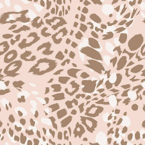 leopard gefleckt druck haut fell textur nahtlose muster - tiger skin stock-grafiken, -clipart, -cartoons und -symbole