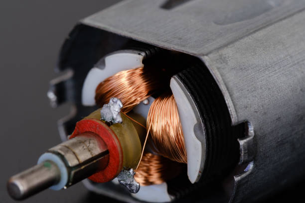 istock Motor Rotor inside which was disassembled from toy macro view 1220558097