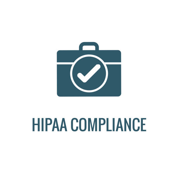 HIPAA Compliance icon set with hippa image involving medical privacy HIPAA Compliance icon set - hippa image involving medical privacy caduceus medical symbol backgrounds stock illustrations