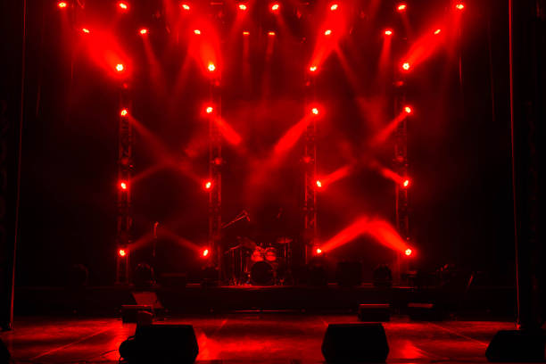 istock Empty stage. Multicolored lights, light show at the Concert. 1220559813