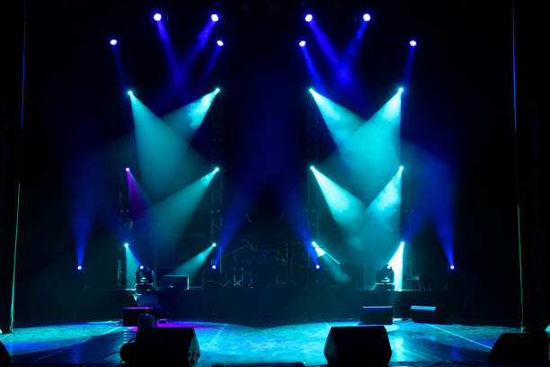 istock Empty stage. Multicolored lights, light show at the Concert. 1220559848