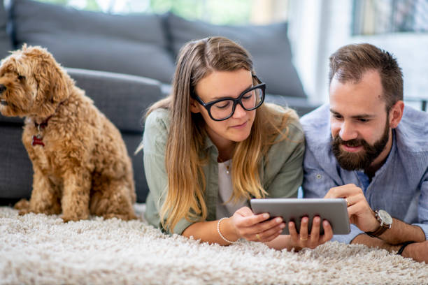 istock Young couple working from home 1220560172