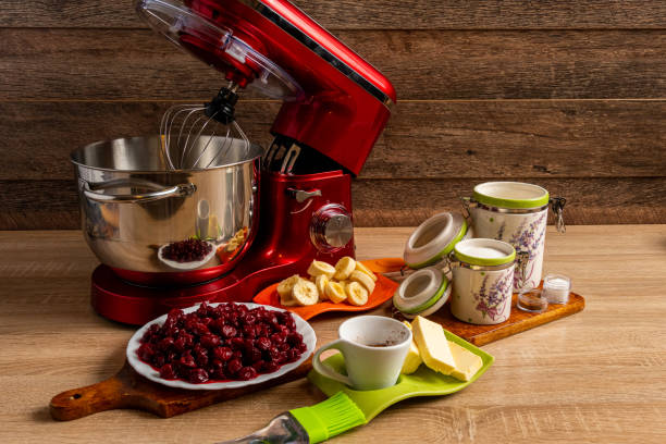 istock Center view of different ingredients and equipment for muffin making 1220564239