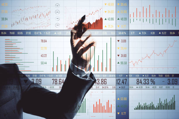 istock Businessman hand drawing stock chart 1220568412