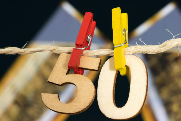 istock 50th birthday, a celebration and champagne glasses 1220570021