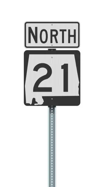 Vector illustration of Alabama State Highway road sign