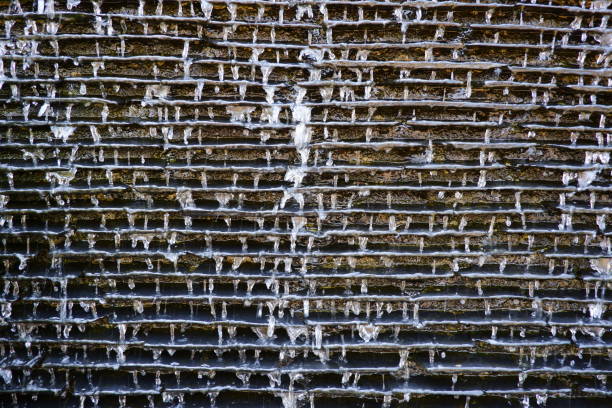Water cascading down the overspill of a reservoir's dam (Ben Crom, Mourne Mountains, Northern Ireland)