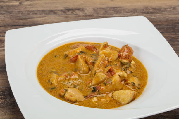 istock Traditional thai curry chicken soup 1220575381