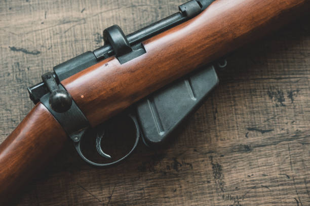 Old British bolt action rifle Close up of bolt action rifle old guns stock pictures, royalty-free photos & images